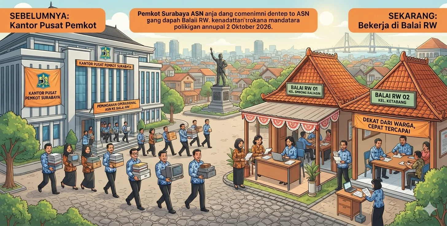 ASN Surabaya Pindah ke Balai RW Mulai Oktober 2026