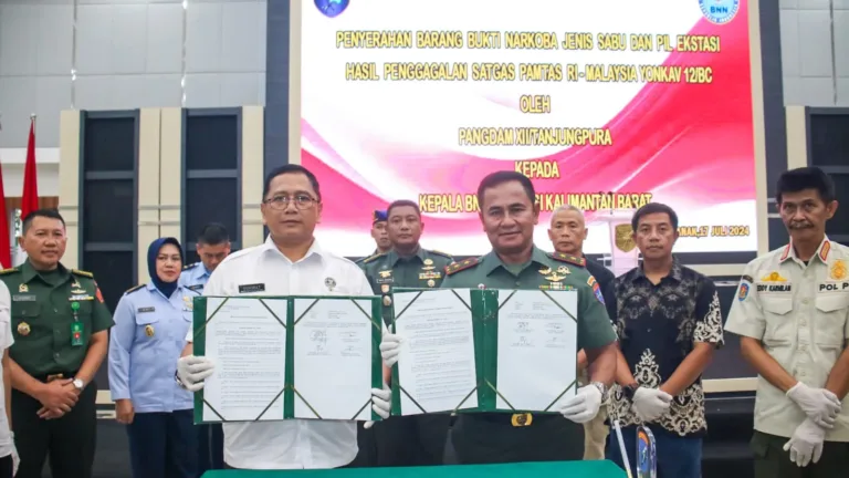 Sabu dan Ribuan Butir Ekstasi Diserahkan Pangdam XII/Tpr ke BNNP Kalbar