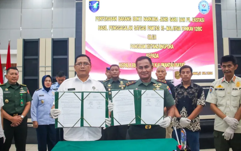 Sabu dan Ribuan Butir Ekstasi Diserahkan Pangdam XII/Tpr ke BNNP Kalbar