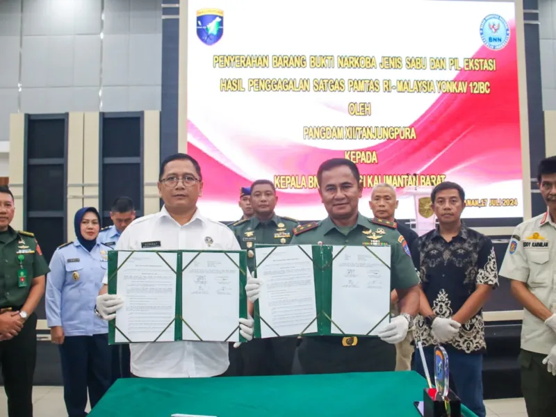 Sabu dan Ribuan Butir Ekstasi Diserahkan Pangdam XII/Tpr ke BNNP Kalbar