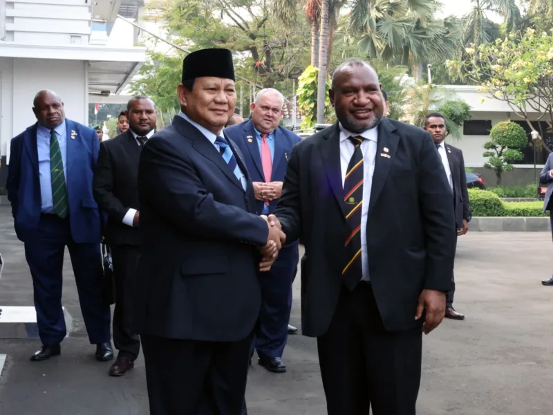 Menhan Prabowo Terima Kunjungan PM Papua Nugini