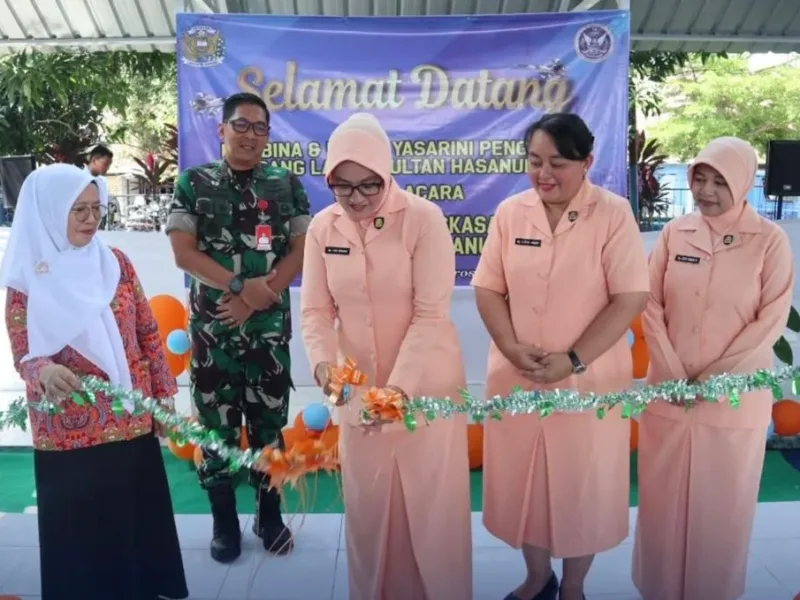 Ketua Yasarini Lanud Sultan Hasanuddin Resmikan Aula TK Angkasa 3