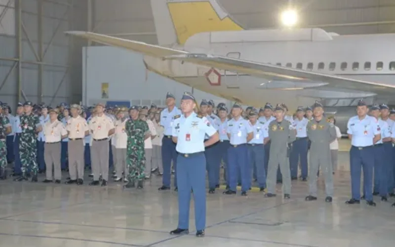 HUT Ke-3 Koopsudnas Menggelar Apel Khusus Dipimpin Oleh Danwing Udara 5