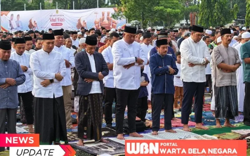 Bupati Bogor Rudy Susmanto dan Wabup Jaro Ade Laksanakan Shalat Idul Fitri