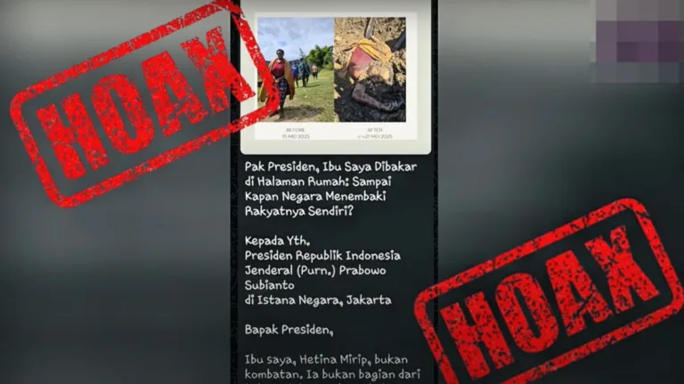 Isu Pembakaran Mama Hertina oleh TNI adalah Hoaks
