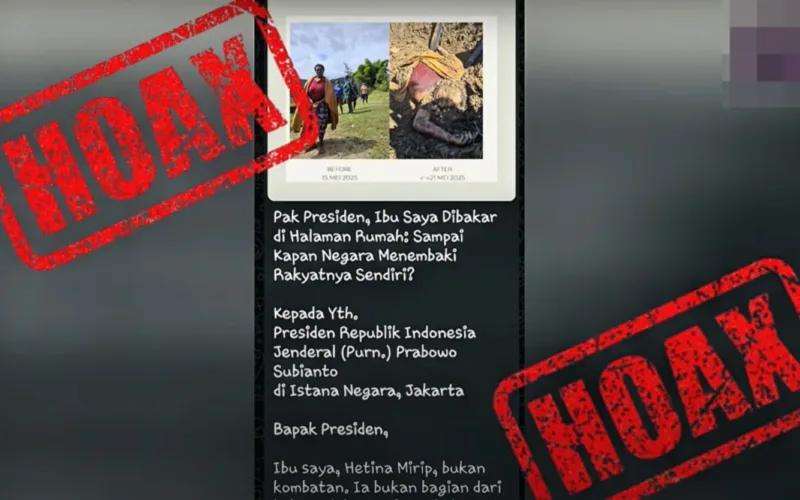 Isu Pembakaran Mama Hertina oleh TNI adalah Hoaks