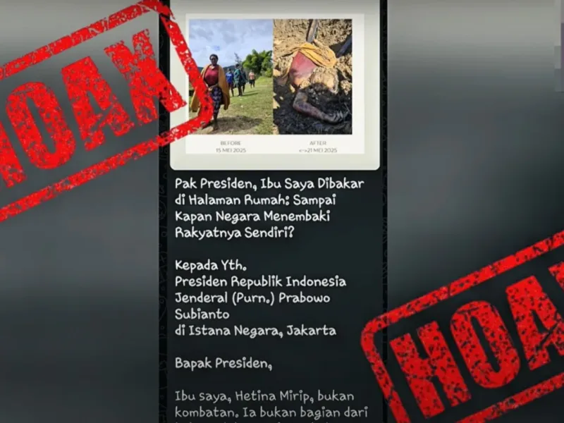 Isu Pembakaran Mama Hertina oleh TNI adalah Hoaks