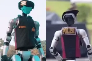 Kehadiran Robot Canggih Meriahkan Gladi Hari Bhayangkara 