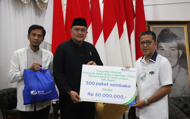 Rudy Susmanto Apresiasi BPJS Ketenagakerjaan Bantu Korban Bencana Bogor