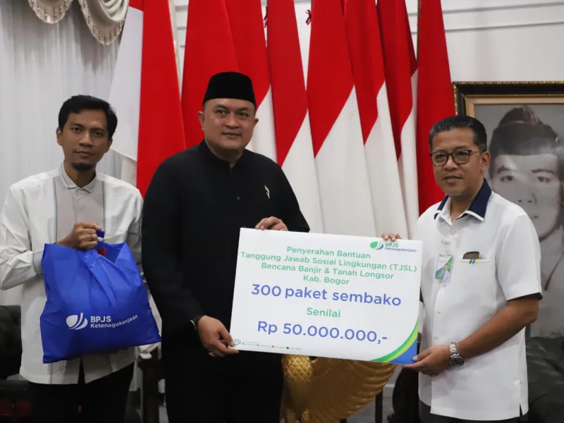 Rudy Susmanto Apresiasi BPJS Ketenagakerjaan Bantu Korban Bencana Bogor