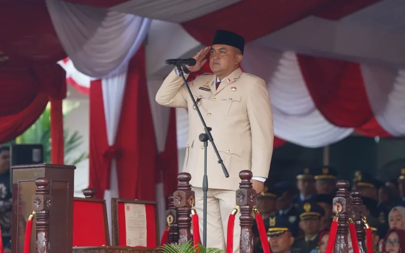 Bupati Bogor Pimpin Upacara HUT RI ke-80 di Cibinong