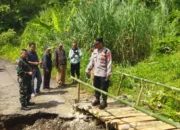 Jalan Putus di Jembatan Cibenda ,Kapolsek Cibalong Tinjau Lokasi Bencana