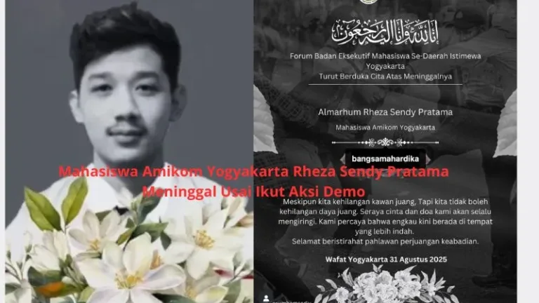 Mahasiswa Amikom Rheza Sendy Pratama Tewas Usai Ikut Demo Yogyakarta