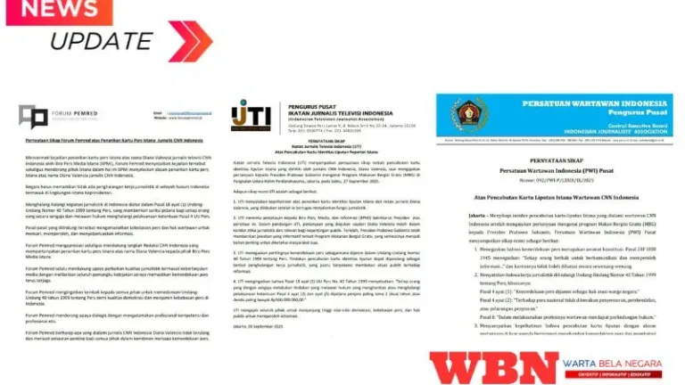 Pernyataan Sikap : Forum Pemred, PWI, dan IJTI Kecam Pencabutan Kartu Pers