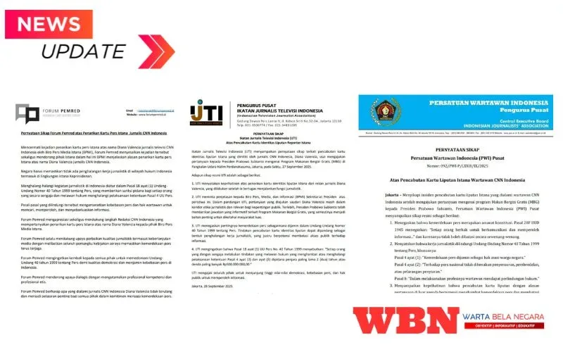 Pernyataan Sikap : Forum Pemred, PWI, dan IJTI Kecam Pencabutan Kartu Pers