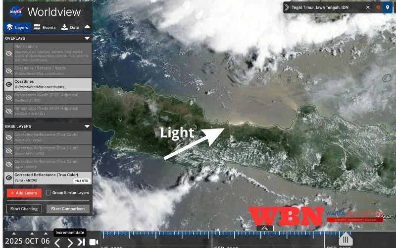 Meteor Jatuh di Laut Jawa, Cahaya Misterius Terlihat di Brebes hingga Tegal