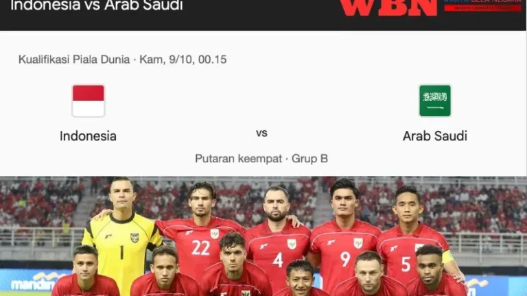 Indonesia vs Arab Saudi: Jadwal dan Waktu Babak 4 Zona Asia