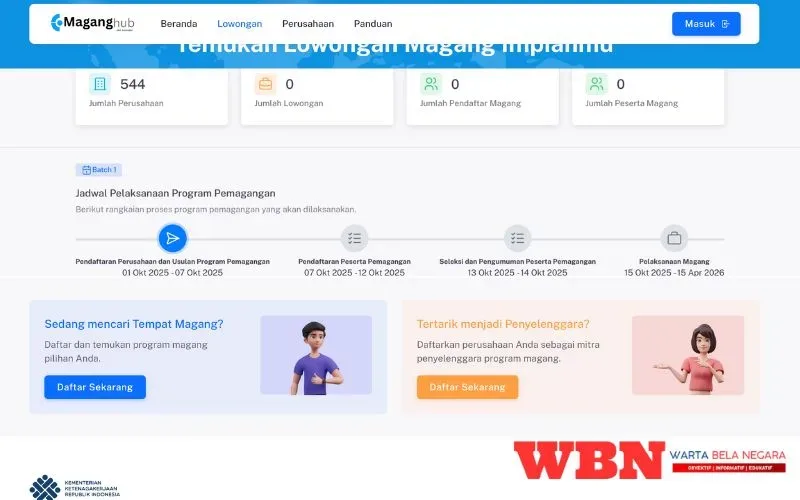 Kemnaker Buka MagangHub 2025 untuk Lulusan Baru D3–S1