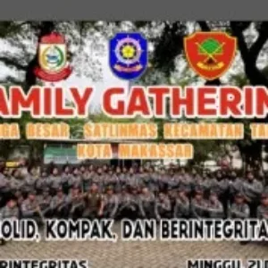 Family Gathering SATLINMAS Kecamatan Tamalate Gelar Aktivitas Bersama Di Pantai Angin Mammiri, Solid Dan Kompak Meskipun Hujan