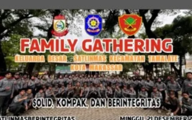 Family Gathering SATLINMAS Kecamatan Tamalate Gelar Aktivitas Bersama Di Pantai Angin Mammiri, Solid Dan Kompak Meskipun Hujan