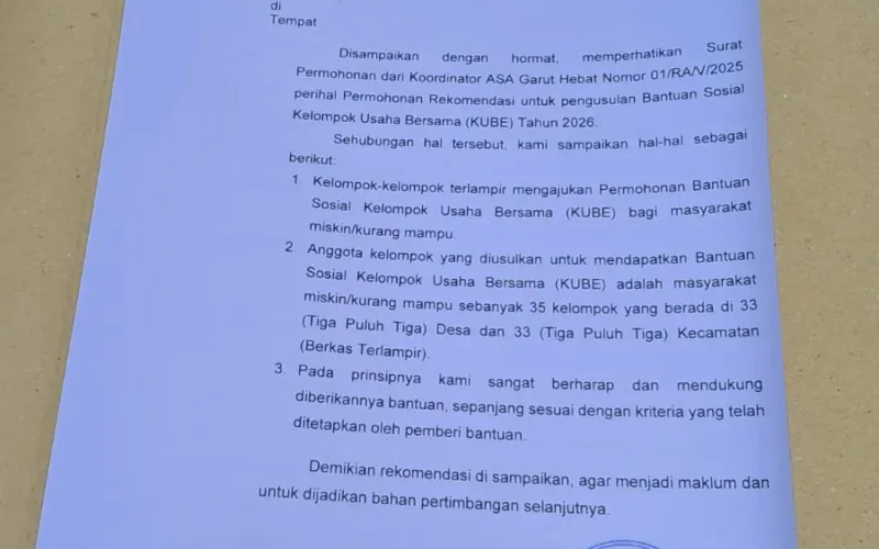Ketum A.S.A Nusantara Tegaskan Proses  KUBE Berjalan Sesuai Mekanisme Administratif