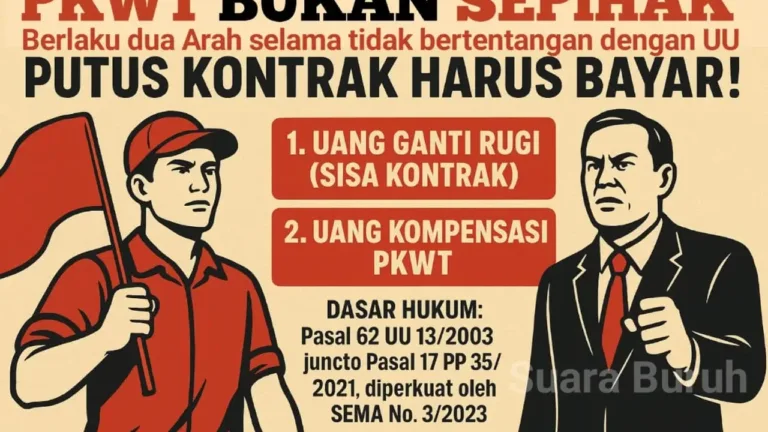 PKWT Bukan Sepihak ! Kontrak Di Putus Wajib Bayar ini : Uang Ganti Rugi Dan Kompensasi