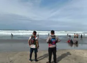 Sat Polairud Polres Garut Laksanakan Patroli Dan Himbauan Kepada Wisatawan Pantai Selatan