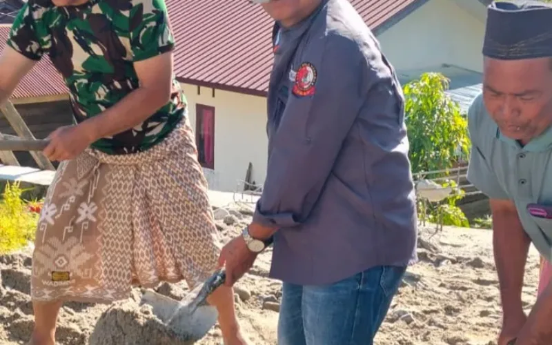 GBNN Aceh Tenggara Gotong Royong Bangun Tempat Wudlu Di Mesjid AL-SYUHADA