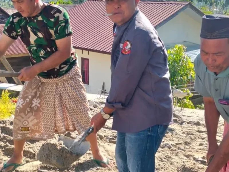 GBNN Aceh Tenggara Gotong Royong Bangun Tempat Wudlu Di Mesjid AL-SYUHADA
