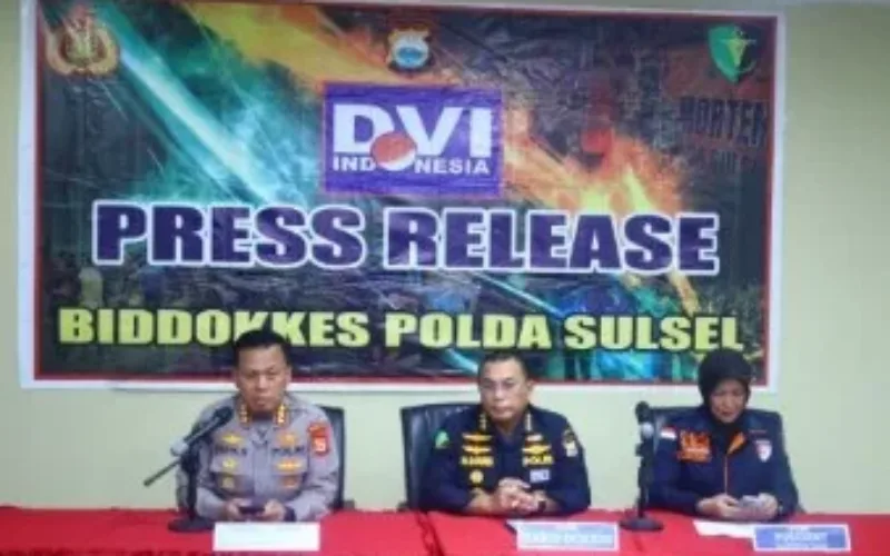 Biddokkes Polda Sulsel Gelar Konferensi Pers Hasil Identifikasi Korban Kecelakaan Pesawat ATR 42-500, 1 Korban Teridentifikasi