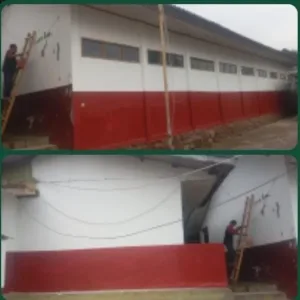 Pelaksanaan Pengecatan SDN 01 Hegarmanah, Belajar Tetap Kondusip