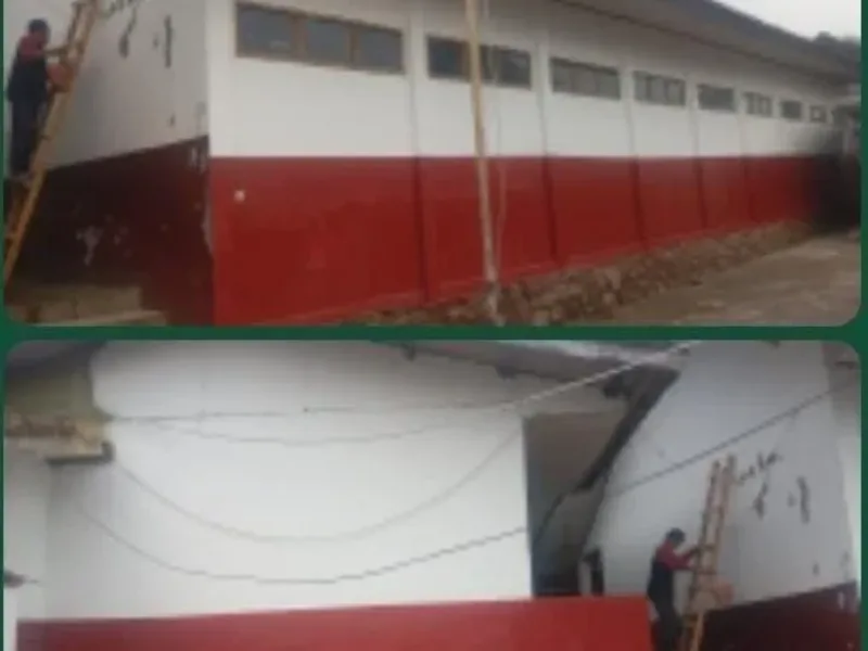 Pelaksanaan Pengecatan SDN 01 Hegarmanah, Belajar Tetap Kondusip