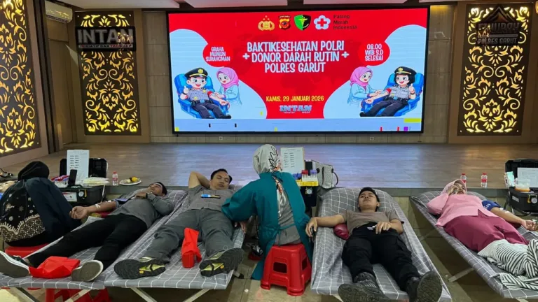 Aksi Kemanusiaan Polres Garut, Donor Darah Kumpulkan Puluhan Labu Untuk Masyarakat