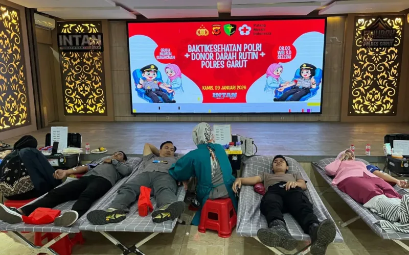 Aksi Kemanusiaan Polres Garut, Donor Darah Kumpulkan Puluhan Labu Untuk Masyarakat