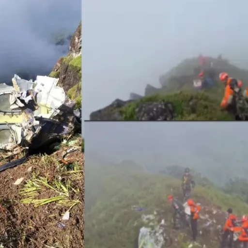 Tim SAR Gabungan Temukan Badan dan Ekor Pesawat ATR 42-500 Yang Jatuh di Gunung Bulusaraung Maros 