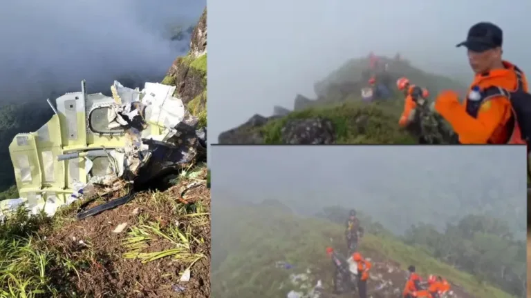 Tim SAR Gabungan Temukan Badan dan Ekor Pesawat ATR 42-500 Yang Jatuh di Gunung Bulusaraung Maros 