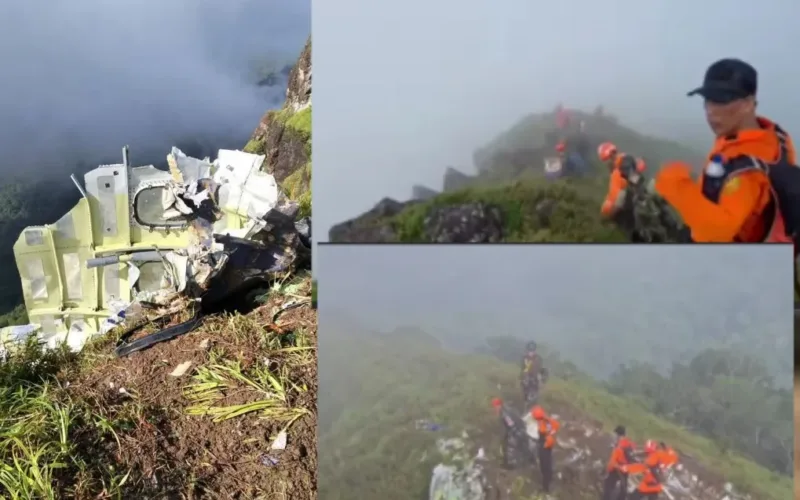 Tim SAR Gabungan Temukan Badan dan Ekor Pesawat ATR 42-500 Yang Jatuh di Gunung Bulusaraung Maros 