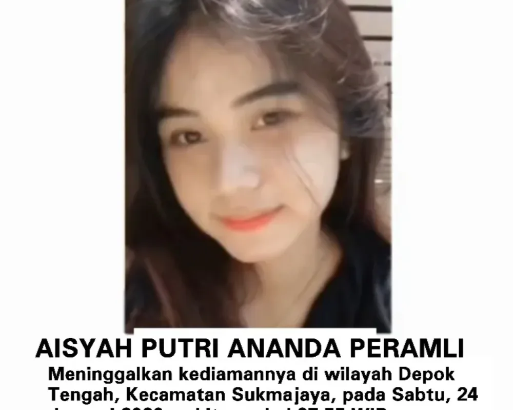 Remaja Perempuan Asal Depok Dilaporkan Hilang, Keluarga Minta Bantuan Warga