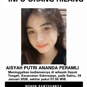 Remaja Perempuan Asal Depok Dilaporkan Hilang, Keluarga Minta Bantuan Warga