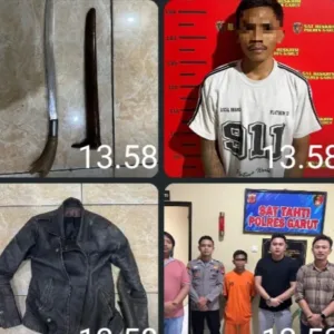 Sat Reskrim Polres Garut Amankan Pelaku Penganiayaan Pakai Golok Di Singajaya
