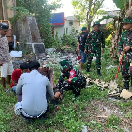 Koramil 1408-09/Tamalate Gelar Karya Bakti Penanaman Pohon Antisipasi Banjir di Musim Hujan