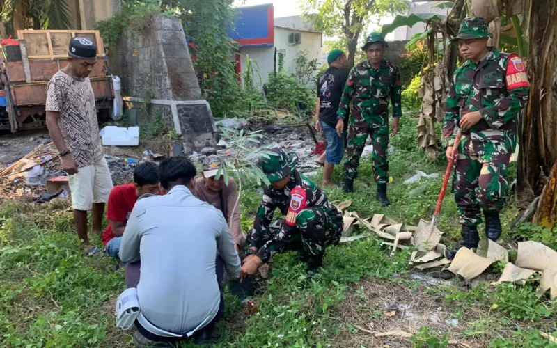 Koramil 1408-09/Tamalate Gelar Karya Bakti Penanaman Pohon Antisipasi Banjir di Musim Hujan