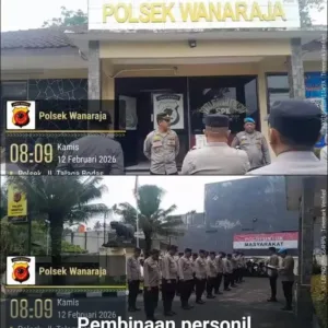 Polsek Wanaraja Lakukan Pembinaan Personel Sebelum Layanan Pagi