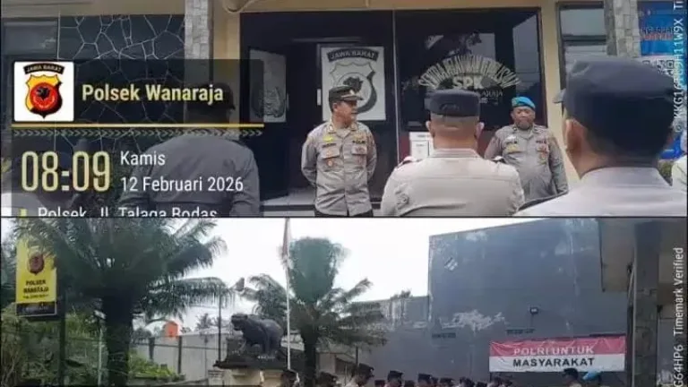 Polsek Wanaraja Lakukan Pembinaan Personel Sebelum Layanan Pagi