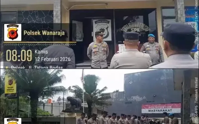Polsek Wanaraja Lakukan Pembinaan Personel Sebelum Layanan Pagi
