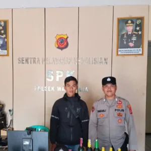 Polsek Wanaraja Gencar Razia Miras, Sejumlah Botol Minuman Keras Diamankan