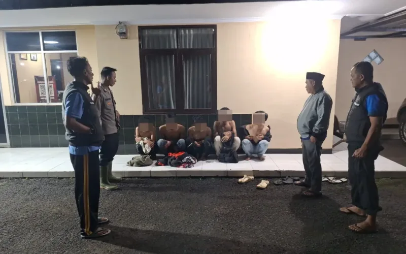 Polsek Pasirwangi Bubarkan Aksi Balap Liar, Amankan 5 Pelaku Dan 12 Motor