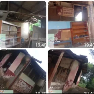 Sebagian Ruang Kelas SDN Mekarsari 3 Cibatu Ambruk
