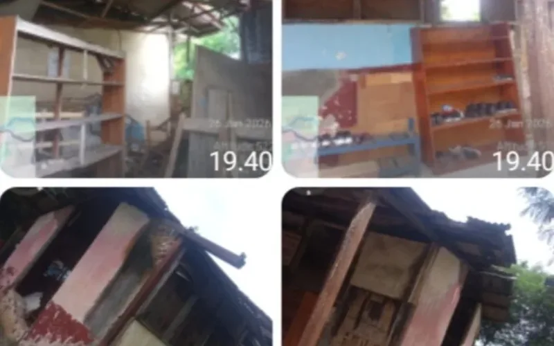 Sebagian Ruang Kelas SDN Mekarsari 3 Cibatu Ambruk