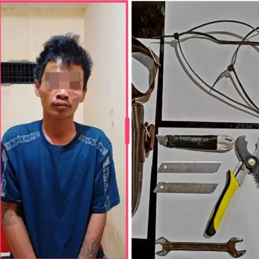 Gagal Curi Kabel Tower Diciduk Warga, Pelaku Diamankan Polres Garut